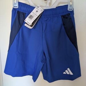 Adidas Boy's Athletic Shorts in Blue with Black or Navy Blue Accents